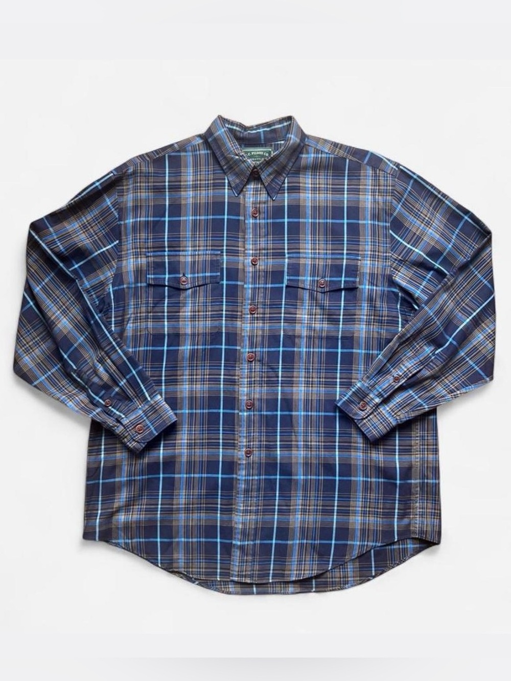 Vintage C.C. Filson Co. Seattle plaid cotton button down made in Hong Kong L